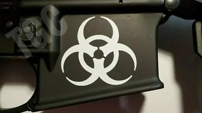 (3) Biohazard Sign VINYL DECAL Airsoft AR Lower Magwell Sticker 5.56 Skins • $4.69