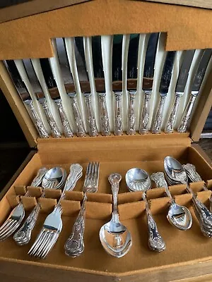 Silver Plated Kings Pattern Canteen Of Cutlery By Smith Seymour Ltd 44 Piece • £110