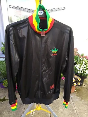 Adidas Originals Chile 62 Black Track Rasta Jacket Large RARE! Red Gold & Green • £180