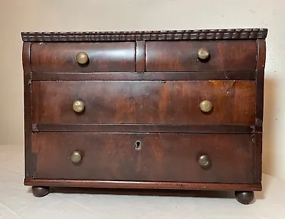 Antique 1800's Handmade Miniature Wood Brass Salesman Sample Dresser Furniture • $339.99