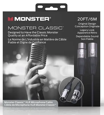 Monster Classic Microphone Cable 20 FT (6m) XLR Male To XLR Female • $39.99