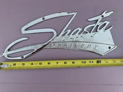 $89.95 • Buy Very Nice Emblem For Vintage Shasta Camper Trailer Metal Chrome Sign