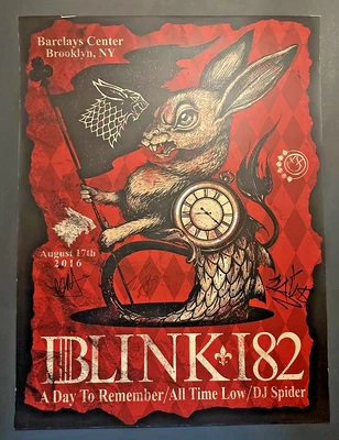 $49.99 • Buy BLINK 182  Band Signed  Original Concert Poster BARCLAYS Brooklyn NY 2016