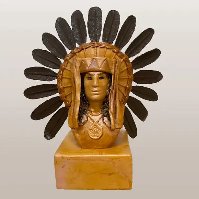 Red Indian Tribe Leather Handmade Figurine Native American Statue Décor  Medium • £104.96