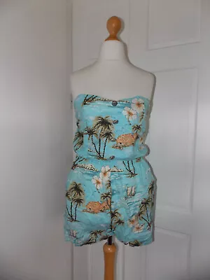 Cute Quirky Boho Vintage Look Tropical 50's Beach Summer Cruise Playsuit Primark • £5.50