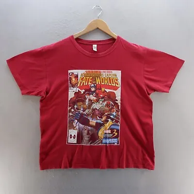 Marvel V Capcon T Shirt Large Red Graphic Print Comic Strip Cotton Mens • £8.09