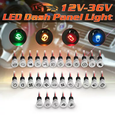 $8.17 • Buy 12/24/36V 16mm Symbol LED Dash Panel Warning Indicator Pilot Light !!!