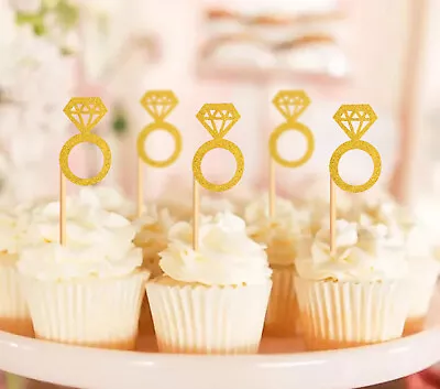 Engagement Party Bridal Shower Cupcake Topper 10pack • $8.90