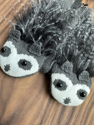 $9.99 • Buy NWT Critter Mittens PORCUPINE Cable Knit And Faux Fur Mittens OS Adult