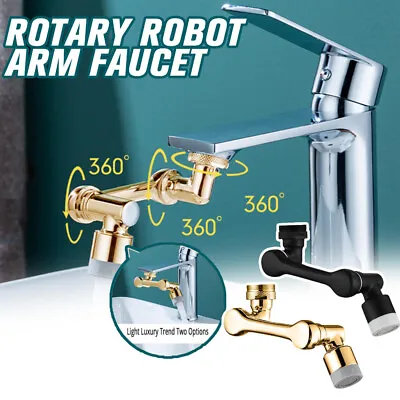 Universal 1080°Swivel Extension Faucet Aerator Rotate Robotic Arm Tap Extender Z • £12.71