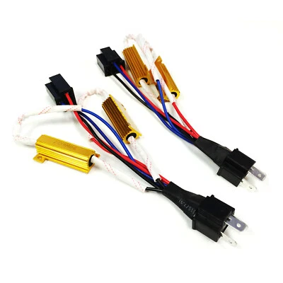 $14.69 • Buy SOCAL-LED H4 9003 HID Resistor Relay Harness 50W Headlight Anti-Flicker Adapter