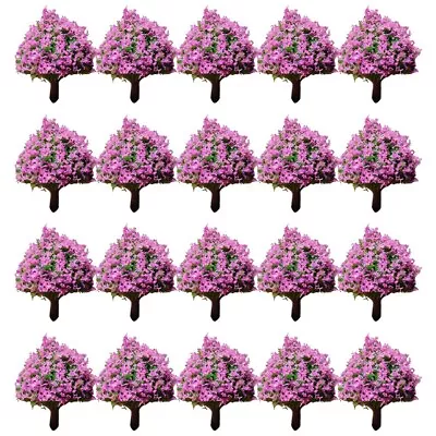 Miniature Flower Tree Flower Model Tree Mini Model Tree DIY Landscape Scenery • £5.32