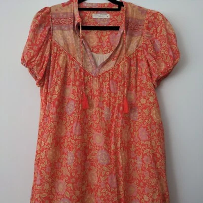 $90 • Buy Spell Love Story Short Sleeve Boho Dress - Red Coral Size XS BNWT RRP $289.00