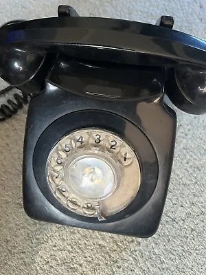 Vintage Black GPO 746L Rotary Telephone - Ideal For Theatre Prop • £17.99