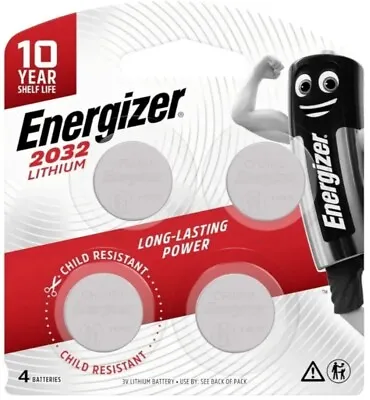 Energizer 2032 Coin Lithium Battery Pack Of 4 - Long Expiry FREE POST • $8.50