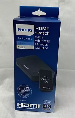 NEW Philips 4 Port HDMI Switch Elite 4K Ultra HD With Wireless Remote SEALED • $27