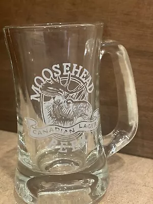 Vintage Moosehead Canadian 10 Oz Lager Beer Glass Tankard Mug  Stein Heavy • $8.99