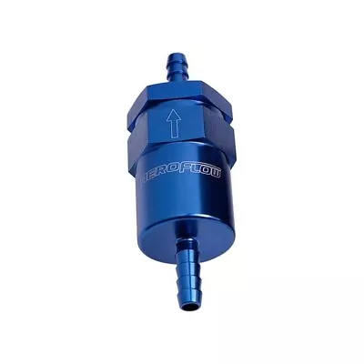 Aeroflow AF610-05 Billet Fuel Filter 5/16  Barb Blue (Bronze Filter) • $35.96