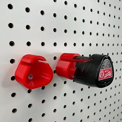 Milwaukee M12 Battery Holder - Wall Mount Bracket - Red - 6 Pack • $12.97