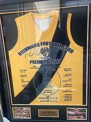 $595 • Buy Richmond Tigers 2017 Premiership TEAM Jumper Signed By Dustin Martin