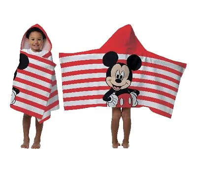 Disney Mickey Mouse Toddler Hooded Bath Towel Wrap 100% Cotton Size 21in X 51in • $18.99