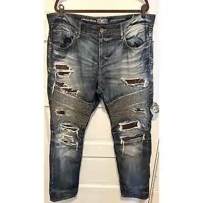 Jordan Craig Mens Jeans Legacy Edition Aaron Moto Distressed Rip Repair 40x32 • $20.98