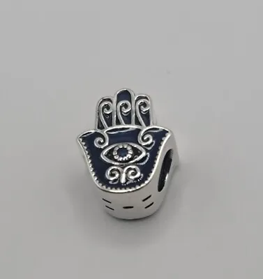 Authentic L'Amour 925 Sterling Silver Blue Hamsa Bead Charm    B25 • $18.99