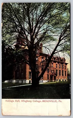 Postcard Hulings Hall Allegheny College Meadville PA 1908 L209 • $7.48