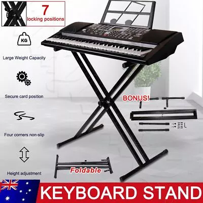 Folding Double Braced Stage X Style Adjustable Music Piano Keyboard Stand Height • $24.79