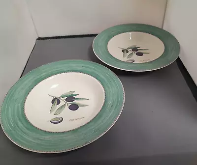 £22 • Buy 2 X Wedgwood Queens Ware Sarahs Garden Green 9   Wide Rimmed Soup  Bowls