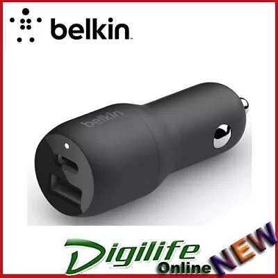 Belkin BoostCharge Dual Car Charger With PPS 37W 25W USB-C & 12W USB-A • $36