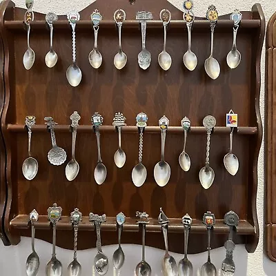 Vintage Souvenir Travel Mini Spoons LOT OF 30 And Display Rolex • $60