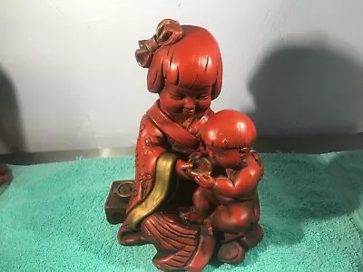 Universal Statuary Corp Oriental Asian Sculpture Figurine Mid Century Circa 1964 • $79.88