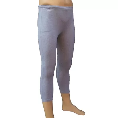 CHEX Cotton Lycra 3/4 Leggings Premium Mens Training Fitness Yoga Running Grey • £6.99