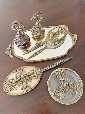 6 Vintage Matson Hollywood Regency Vanity Mirror Brush Box Perfume Bottle • $224.85