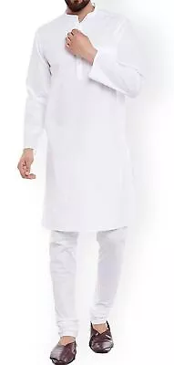 Indian Traditional Bollywood Solid White Color Kurta Men's Ethnic Wear Kurta • $34.01