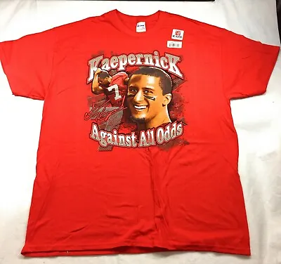 Colin Kaepernick San Francisco 49er Red Tshirt Against All Odds Rap Tee Size XL • $19.88