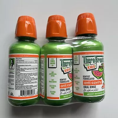 $18.99 • Buy Lot 3 - TheraBreath Kids Mouthwash With Fluoride, Wacky Watermelon, 10oz