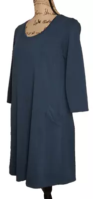 Pure Jill - Blue Pima Cotton Blend Paneled Pocket Tunic - Women's Small • $14