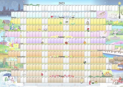 £9.49 • Buy Illustrated Wall Planner - 2023 (A2 Size) Calendar Poster Organiser