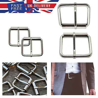 Roller Buckle Strap Adjuster Single Prong Metal For Belt Leathercraft Shoes Bags • £4.69