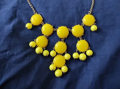$20 • Buy Yellow Statement Bib Necklace Acrylic Lemon Drop Bubble Station 