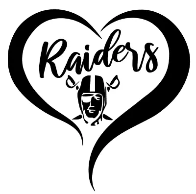 Las Vegas Raiders (Oakland)  Heart  NFL Football Car Laptop Cup Sticker Decal • $6