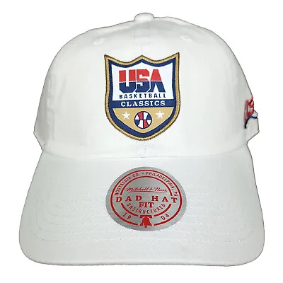 USA Basketball Mitchell & Ness Dad Hat White Olympic Dream Team Cap NWT • $27.99