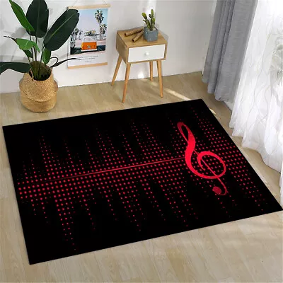 Clef Rug Treble Clef Rug Music Rug Red And Black Rug Music Room RugGift Rug • $29