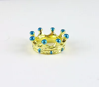 Dollhouse Miniature Goldtone Crown With Turqoise Blue J087 • $8.50