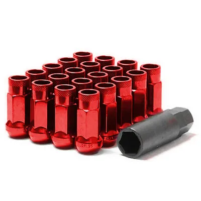 Muteki SR48 Extended Open Ended Wheel Tuner Lug Nuts Chrome Red 12x1.5mm NEW • $52.99