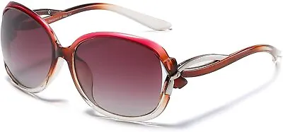 DUCO Ladies Polarised Sunglasses Anti Glare UV400 Purple Gradient (52 20 143) • £12.50