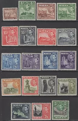 MALTA 1938-43 GVI Local Scenes Mint Issues Selection (Apr 400) • $2.47