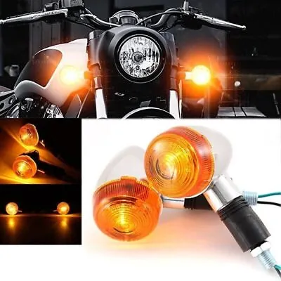 Chrome Amber Turn Signals Blinker Lights For Kawasaki Vulcan 500 EN500C LTD 800 • $16.99